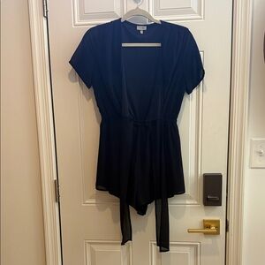 Tobi Elegant Black Short Sleeve Romper